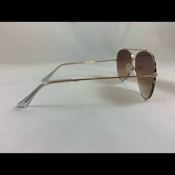 Brown Gold Ombré lens aviator sunglasses main image 2